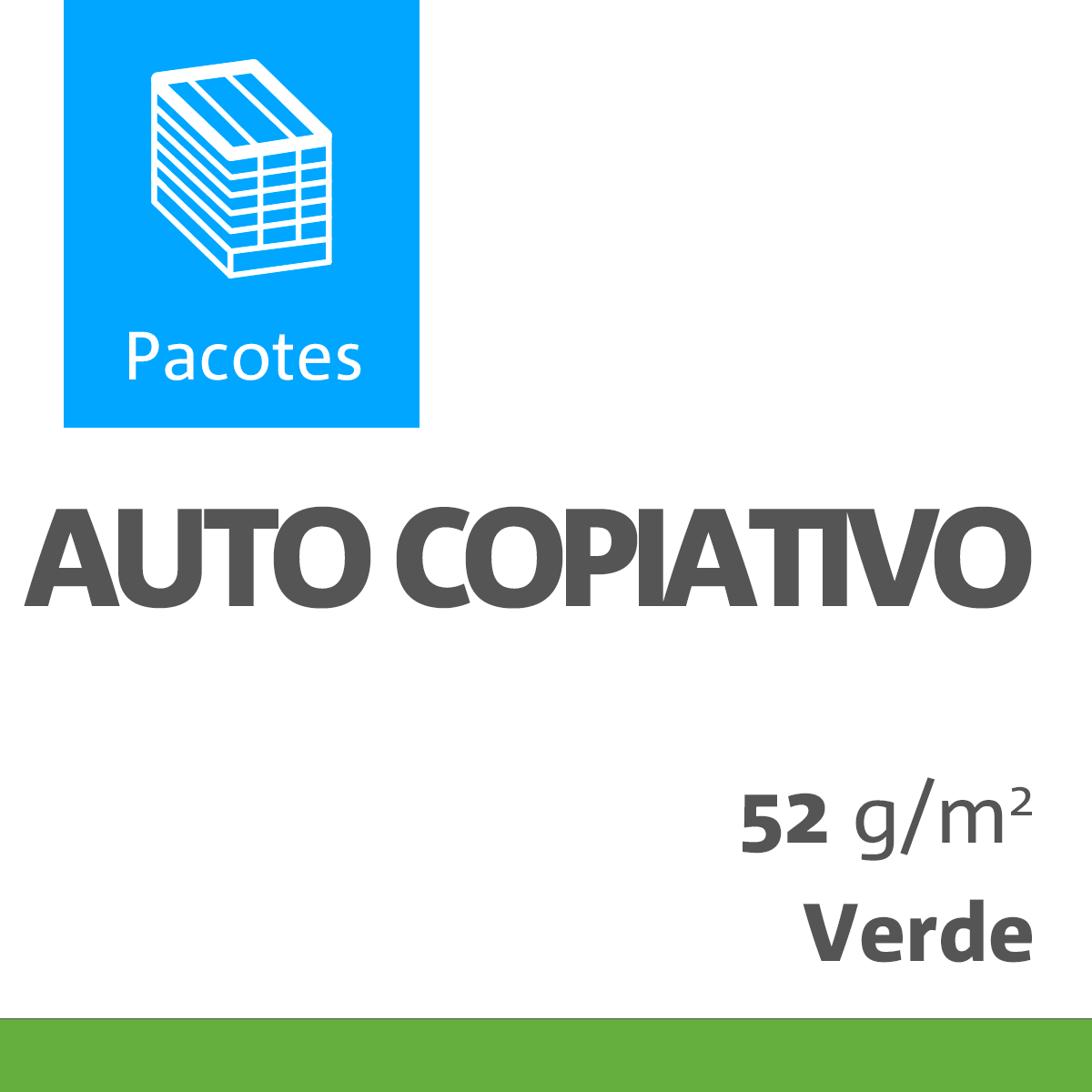 Autocopiativo Verde CFB 052 Gramas 0660X0960 Comercial Pacotes com 0500 Unid.