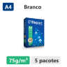 Caixa com 5 pacotes de Papel Sulfite Report Premium A4 75g de 500 folhas