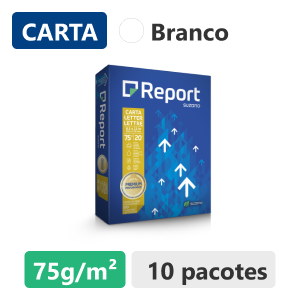 Caixa com 10 pacotes de Papel Sulfite Report Premium Carta 75g de 500 folhas