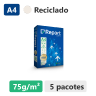 Papel Sulfite Report Reciclato A4 75g 500 folhas - Caixa com 5 pacotes
