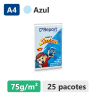 Caixa com 25 pacotes de Papel Sulfite Senninha Azul A4 75g de 500 folhas