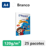 Papel Sulfite Senninha Branco A4 120 g/m² Caixa com 25 Pacotes 0050 Folhas por Pacote