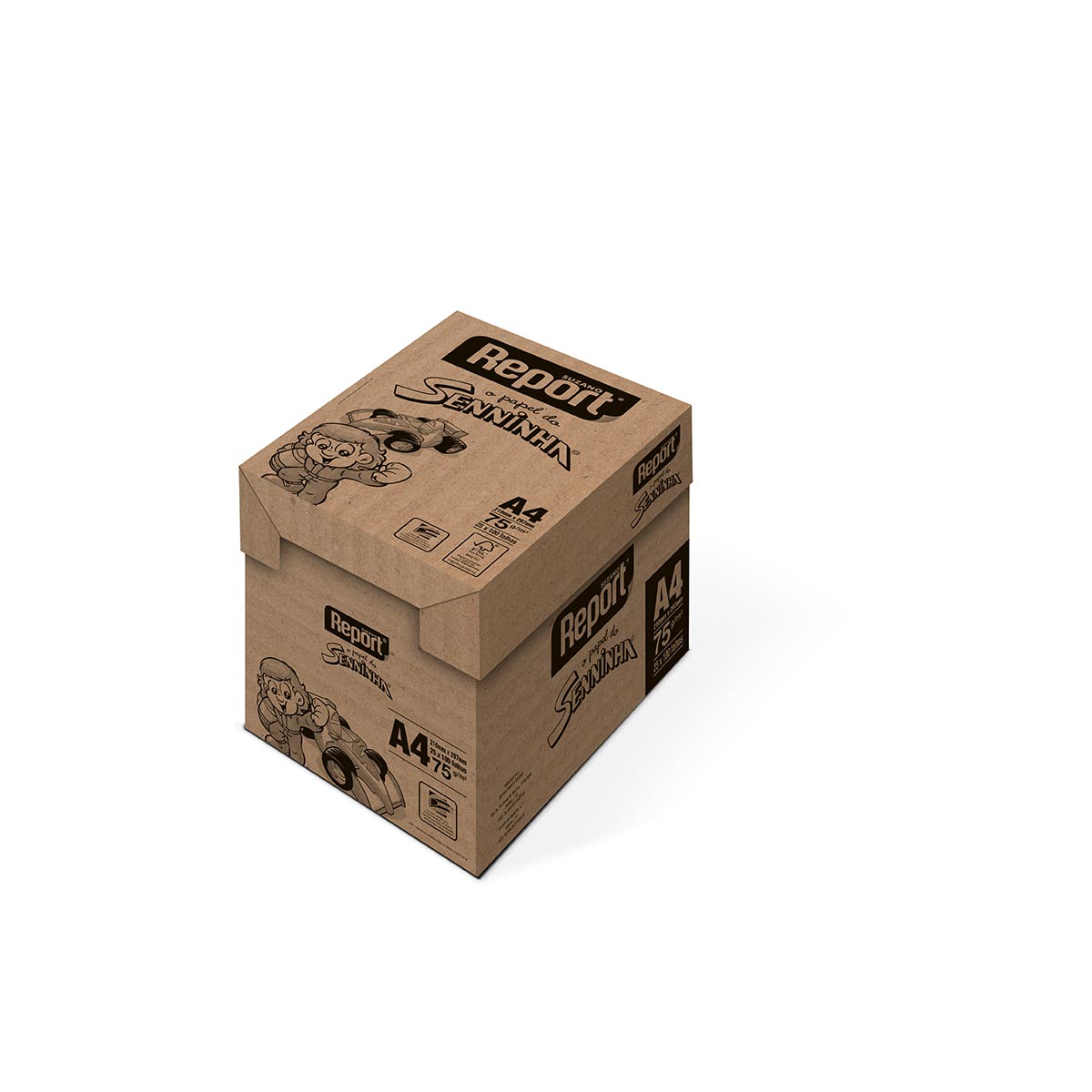Papel Sulfite Senninha Rosa A4 75g 100 folhas - Caixa com 25 pacotes