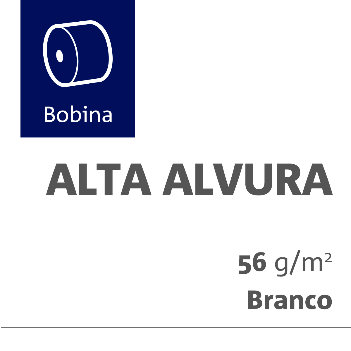 Papel Offset Alta Alvura® 056 Gramas 0375X1200 Comercial Bobina com furo de 0076 mm