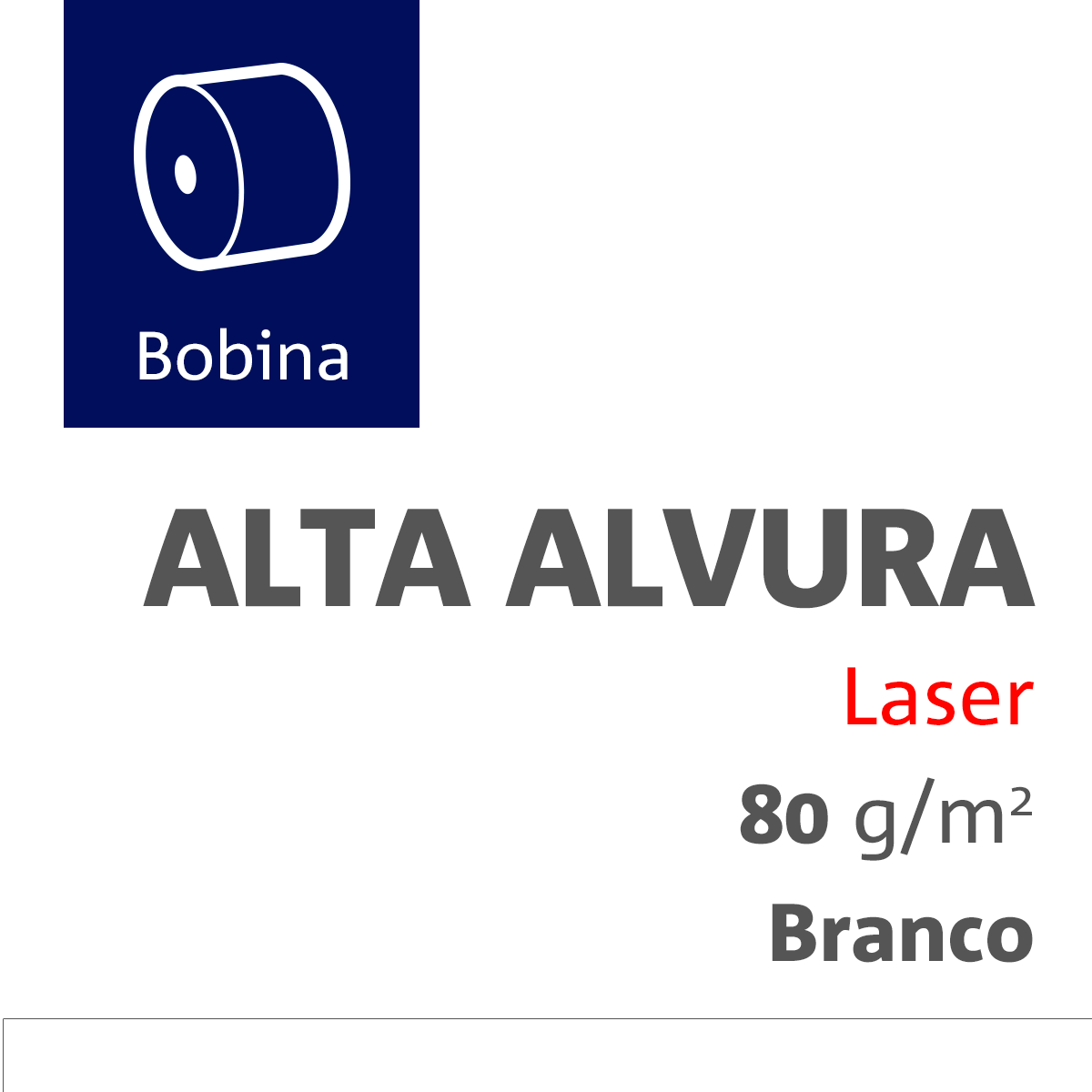 Papel Offset Alta Alvura Laser® 080 Gramas 0940X1200 Comercial Bobina com furo de 0076 mm