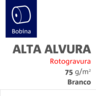 Papel Alta Alvura Rotogravura® 075 Gramas 0420X1200 Comercial Bobina com furo de 0076 mm