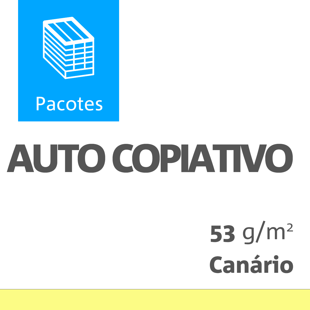 Autocopiativo Canario CFB 053 Gramas 0660X0960 Comercial Pacotes com 0250 Unid.