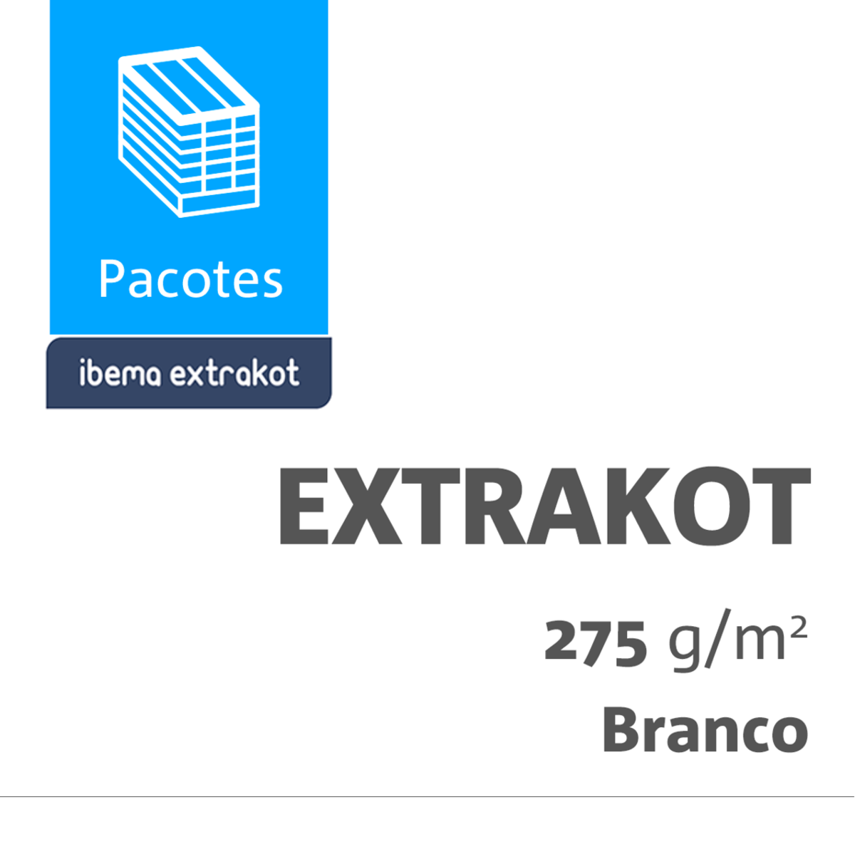 Papelcartão Extrakot Branco 275 Gramas 0770X1130 Comercial Pacotes com 0100 Unid.