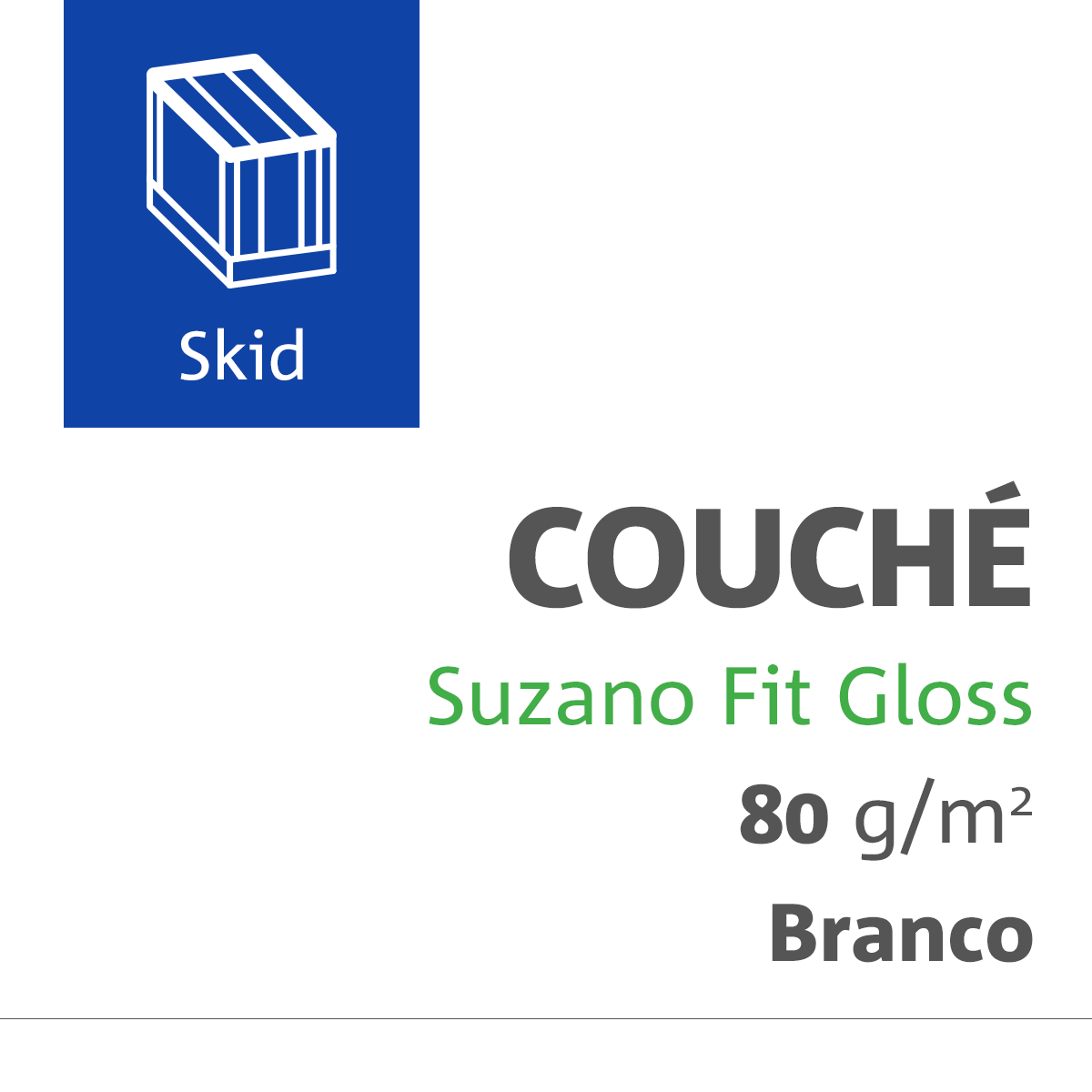 Couché Suzano® Fit Gloss 080 Gramas 0660X0960 Comercial Skid com 017500 Folhas