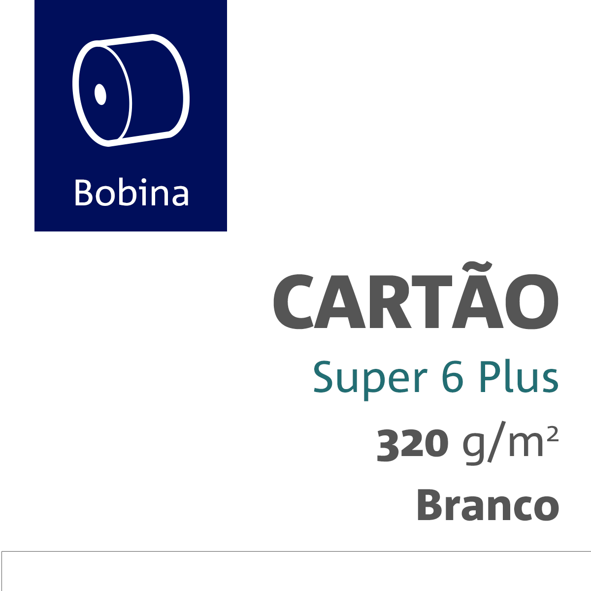 Papelcartão Super 6 Plus® 320 Gramas 1680X1500 Comercial Bobina com furo de 0300 mm