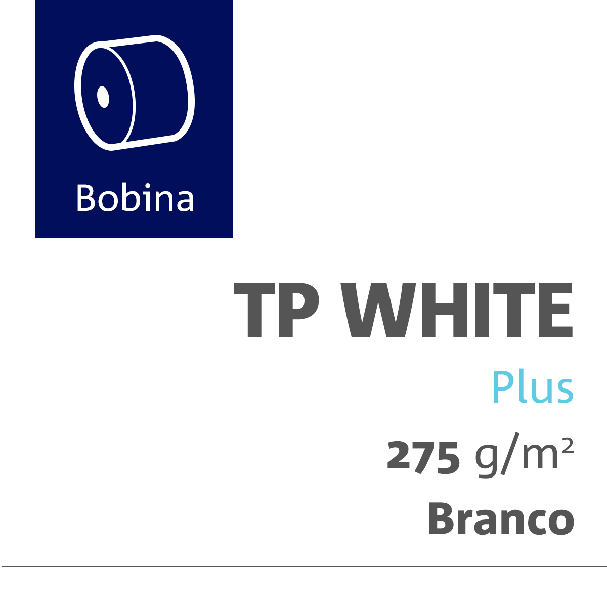 Papelcartão TP White Plus 275 Gramas 0700X1390 Comercial Bobina com furo de 0300 mm